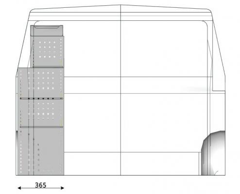 Fahrzeugeinrichtung Mercedes Benz Vito Kompakt L1, Linke Seite